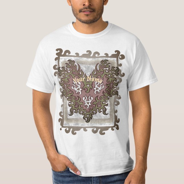 Camiseta Llamas tribales de corazón (Anverso)