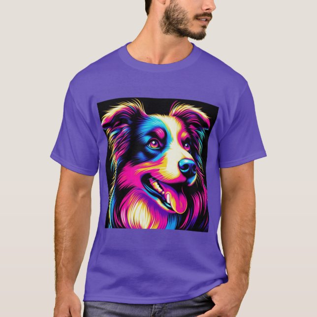 Camiseta llamativa border callie retro (Anverso)