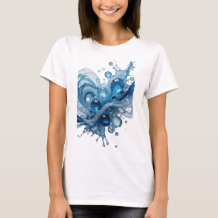 Camiseta llamativa de agua azul brillante