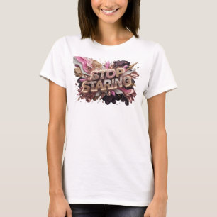 Camiseta llamativa roja STOP STARING Statement