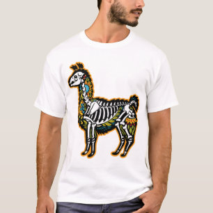 Camiseta Llamativo esqueleto de llama divertido gráfico de