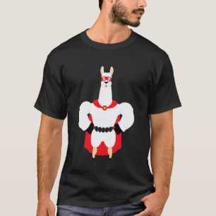 Camiseta Llamativo Llama Alpaca con Capa de Superhéroe Dive