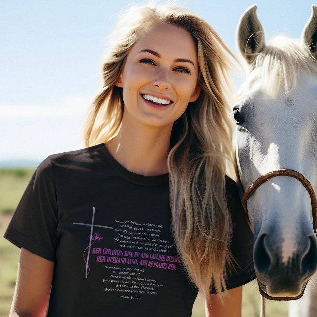 Camiseta LLAME A SU ACOGIDA Mamá Esposa Proverbios 31 Escri (Subido por el creador)
