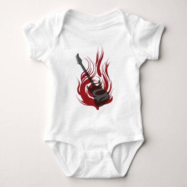 Camiseta llameante de la guitarra (Anverso)