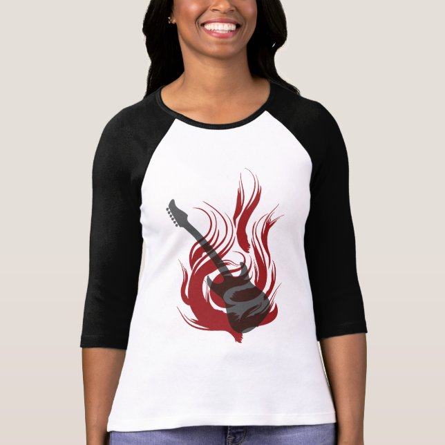Camiseta llameante de la guitarra (Anverso)