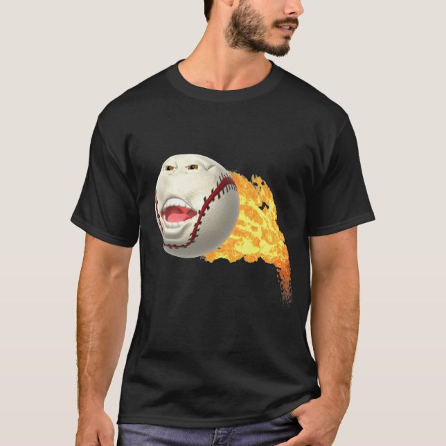 Camiseta llameante del béisbol (Anverso)