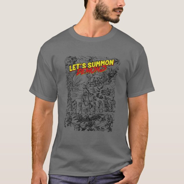 Camiseta Llamemos a los Demonios - Halloween divertido de a (Anverso)