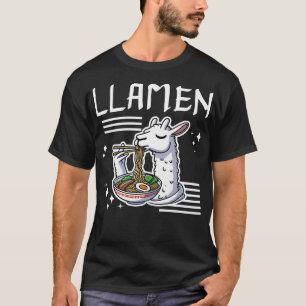 Camiseta Llamen cute llama comiendo Ramen