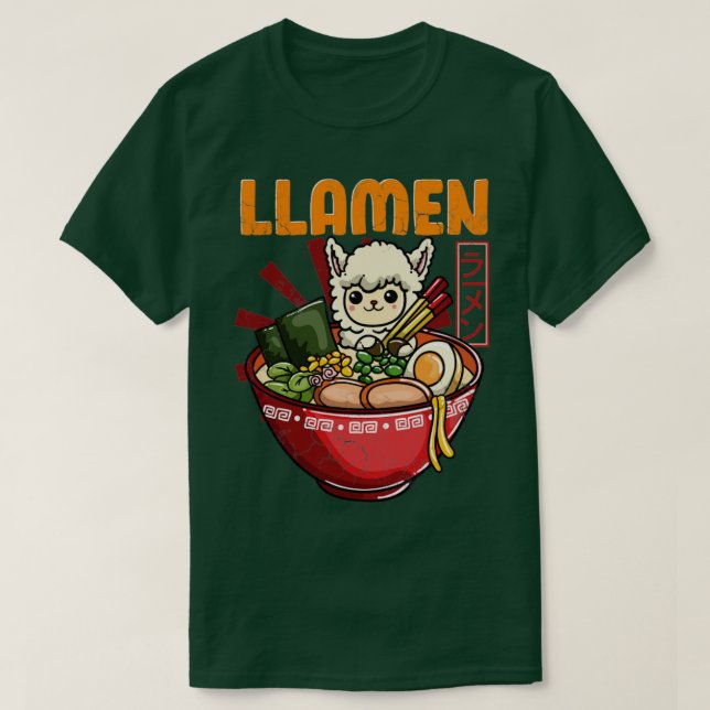 Camiseta Llamen Llama Ramen (Diseño del anverso)