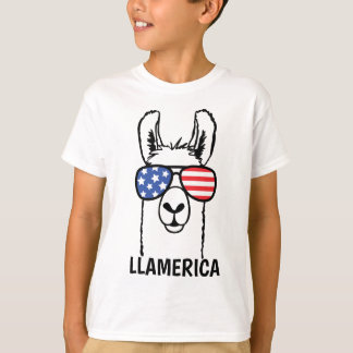 Camiseta Llamerica, Lllama divertido embroma la camisa, 4ta