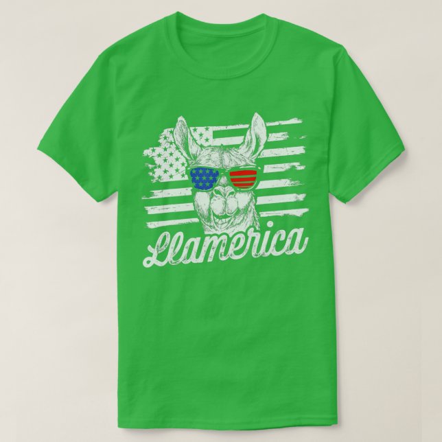 Camiseta Llamerica Patriótica Llama Graciosa Llama 4 de Jul (Diseño del anverso)