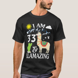 Camiseta Llamita Linda Luz Del Sol Cielo Tengo 33 Años Llam