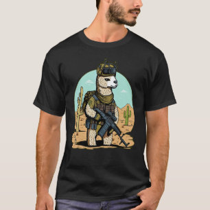 Camiseta Llamo Militar Divertido Ejército Militar Alpaca