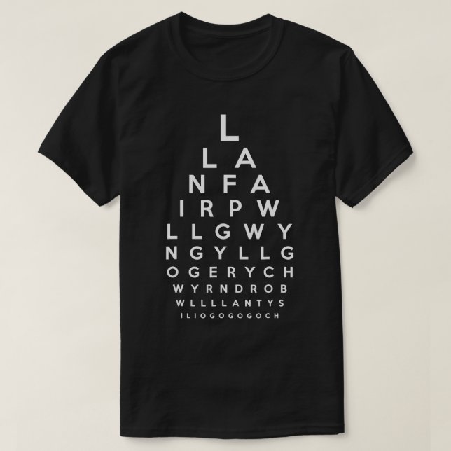 Camiseta Llanfairpwllgwyngyllgogerychwyrndrobllantysilio (Diseño del anverso)