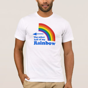 Camiseta Llano a medias izquierdo gay del arco iris del