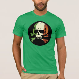 Camiseta Llano irlandés del cráneo de la bandera
