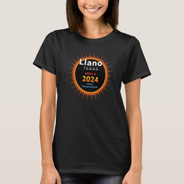 Camiseta Llano Texas TX Total Solar Eclipse 2024 2 (Anverso)