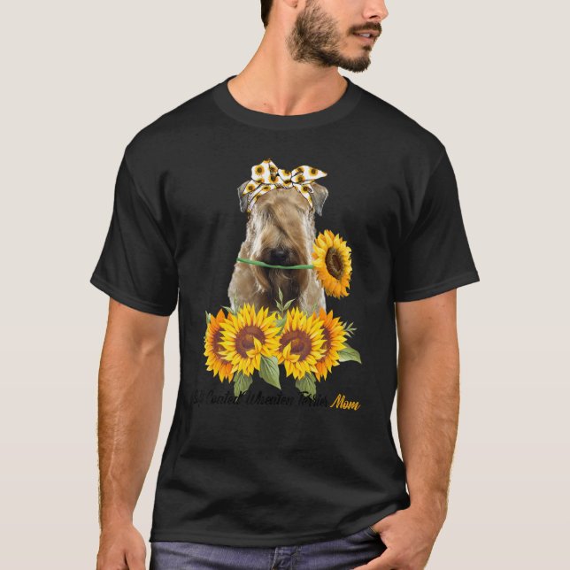 Camiseta Llanta blanda recubierta Terrier Mom Sunflower Dog (Anverso)