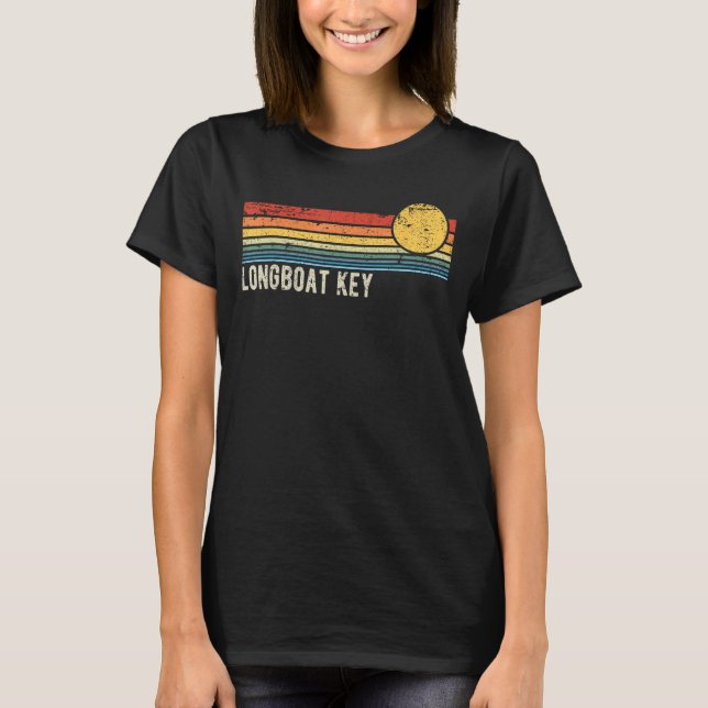 Camiseta Llave de bote largo estilo de la marea de sol retr (Anverso)