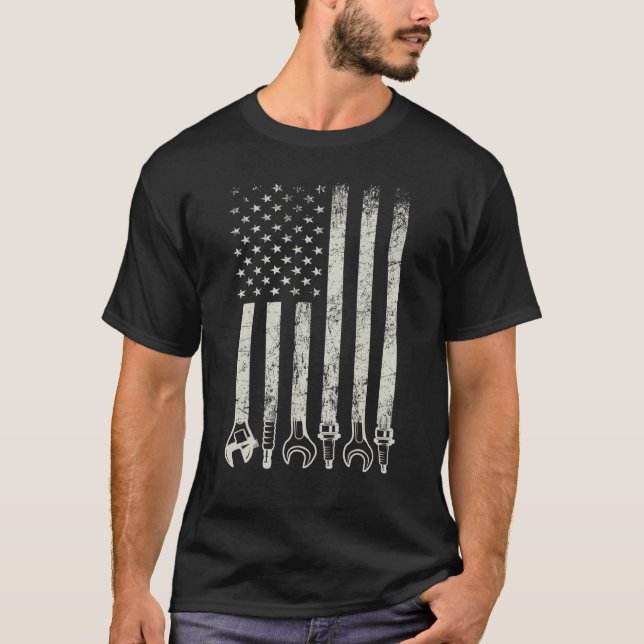 Camiseta Llave De La Bandera De Los Ee.Uu. Para Automóviles (Anverso)