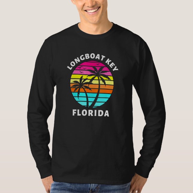 Camiseta Llave de Longbarco Florida Sunset Palm Trees Famil (Anverso)