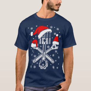 Camiseta Llave de pistón Santa mecánico de coche regalo feo