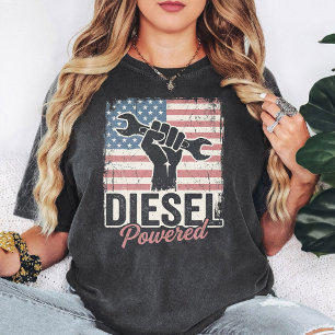Camiseta Llave de puño impulsada por diésel Bandera estadou