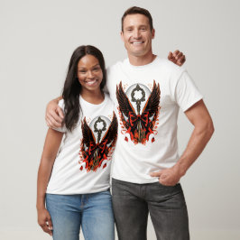 Camiseta Llave de vaca de terciopelo gótico con alas y luna