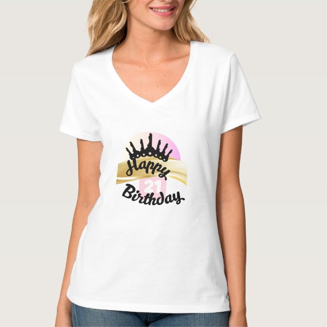 Camiseta Llave fresca moderna 21ª rosa (Anverso)