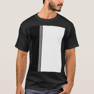 Camiseta Llave Griega Vertical - Blanco y Negro