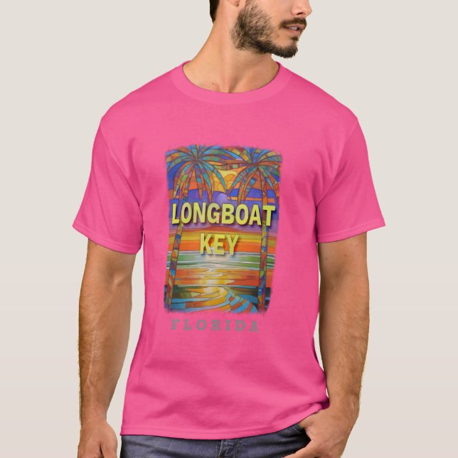Camiseta Llave Longboat Florida FL Sunset Bliss SD694 (Anverso)