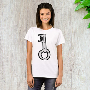 Camiseta Llave Maestra Vintage Dibujada a Mano Antigua de P
