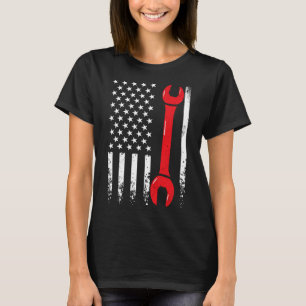 Camiseta Llave Mecánica De Vintage De Bandera Estadounidens