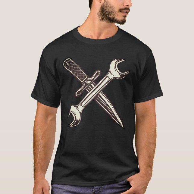Camiseta Llave mecánica para el spanner con cuchillo para l (Anverso)