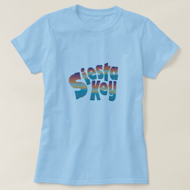 Camiseta Llave Siesta en los colores de la puesta de sol (Diseño del anverso)