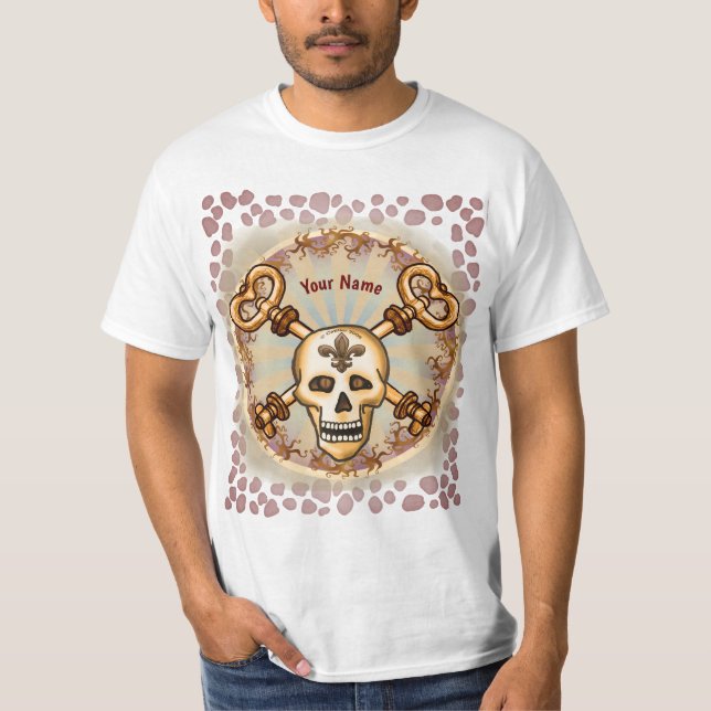 Camiseta Llaves de esqueleto cráneo  (Anverso)