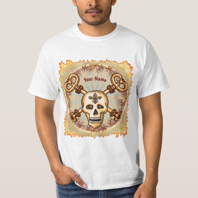 Camiseta Llaves de esqueleto cráneo  (Anverso)