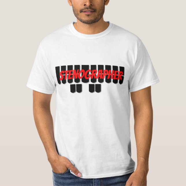 Camiseta Llaves rojas y negras de la máquina de Steno del (Anverso)