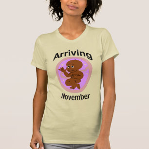 Camiseta Llega el bebé, agregar mes, personalizar Talla Plu