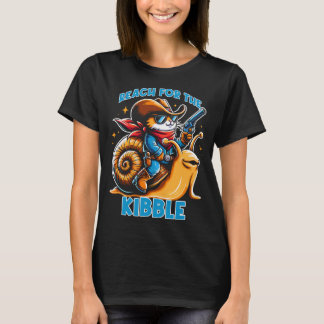 Camiseta Llega por las croquetas Gato Vaquero Diseño Divert