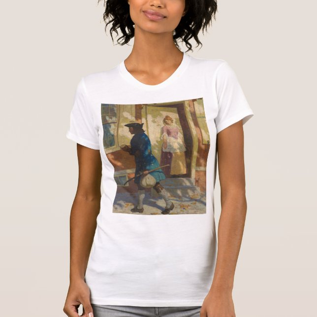 Camiseta Llegada de Franklin a Filadelfia por N. C. Wyeth (Anverso)