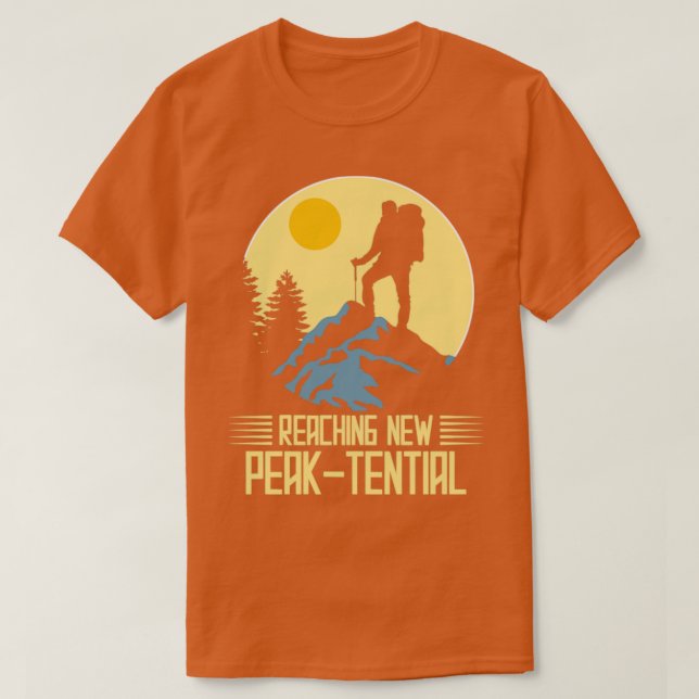Camiseta Llegar a la nueva escalada de la montaña de rock p (Diseño del anverso)