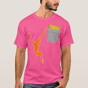 Camiseta Llegar Mono Gibbon Para La Banana En Un Bolsillo F