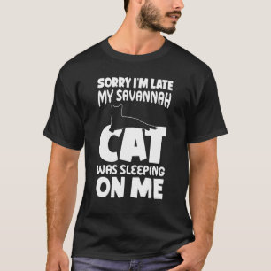 Camiseta Llego tarde, mi gato estaba durmiendo sobre mí. Ga