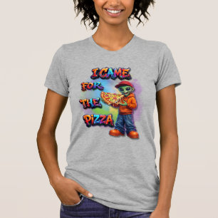 Camiseta Llegué por la pizza Diseño de comida alienígena di