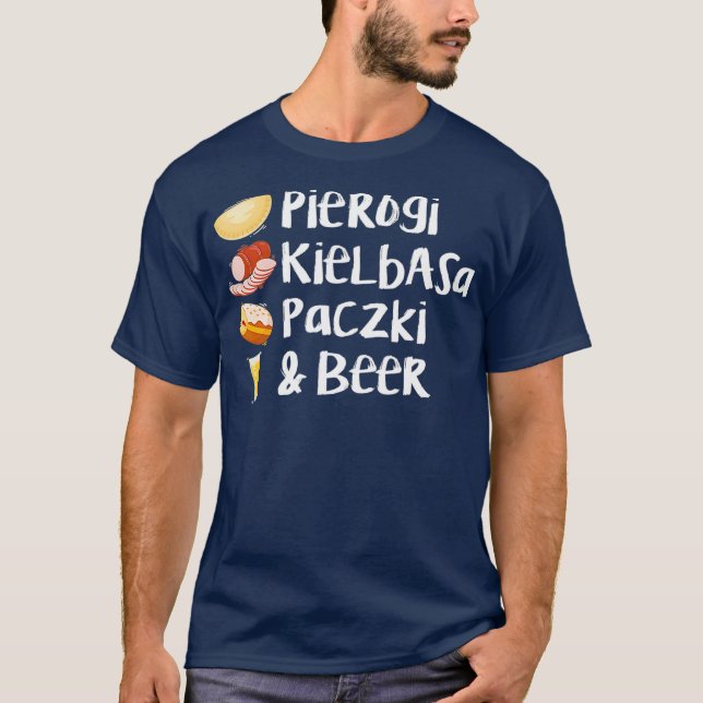 Camiseta Llenado de amor de cerveza Pierogi Kielbasa Paczki (Anverso)