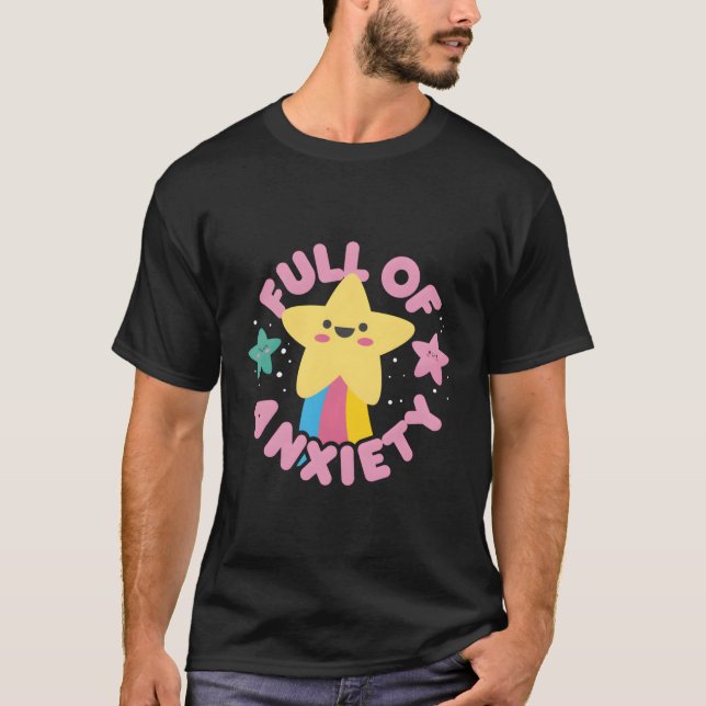 Camiseta Lleno De Ansiedad, Tía Kawaii Kawaii Gótico Pastel (Anverso)