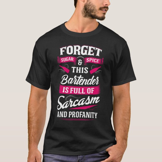 Camiseta Lleno De Barman De Sarcasmo Que Impide A Los Hombr (Anverso)