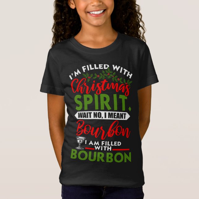 Camiseta Lleno De Navidades Spirit Bourbon Gracioso Navidad (Anverso)