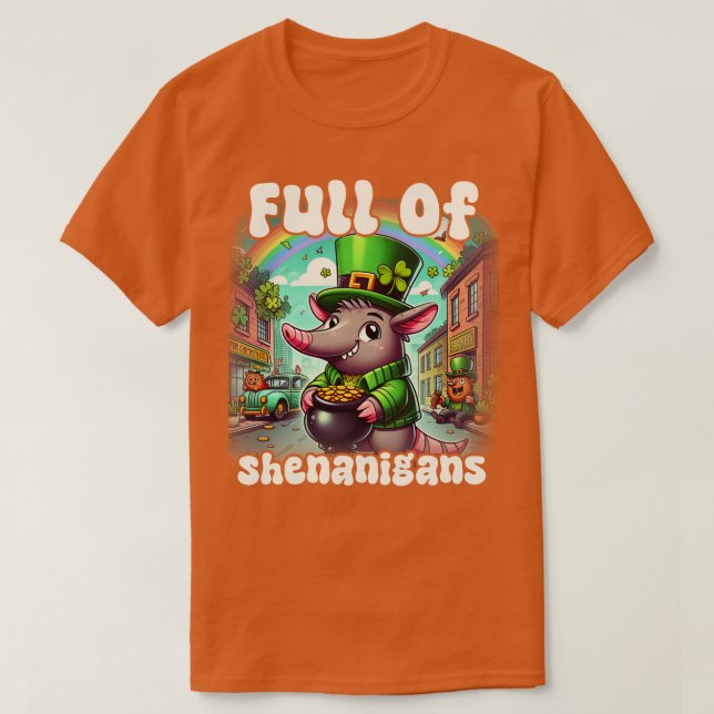 Camiseta Lleno De Shenanigans Aardvark St Patricks Day (Diseño del anverso)